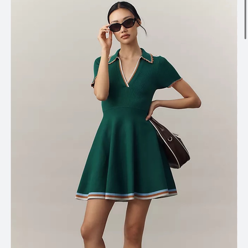 Anthropologie Sweater Mini Dress Green